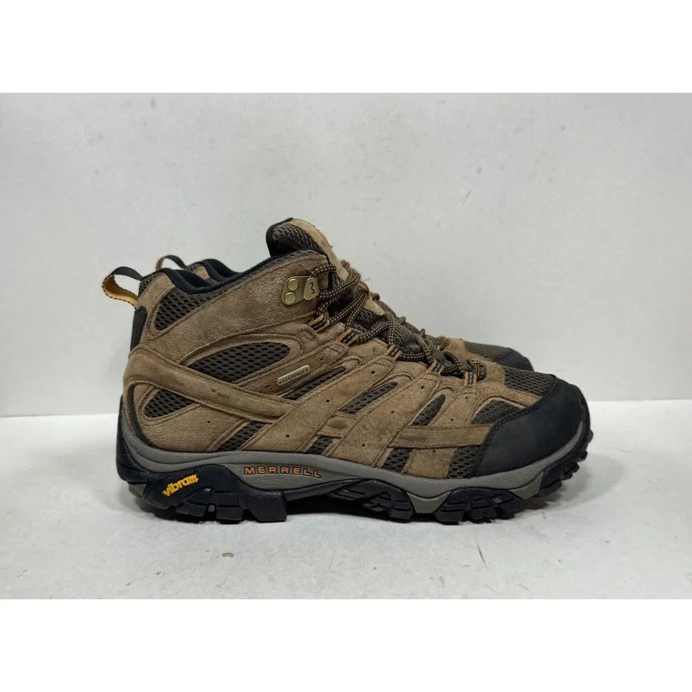 Merrell Moab 2 Mid Waterproof Hiking Boot Men's Size 10.5 W J06051 Earth Brown